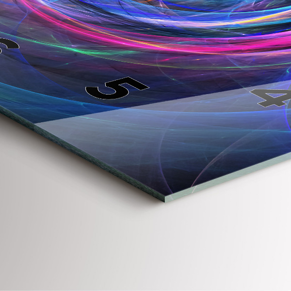 Square glass wall clock Colorful Fractal
