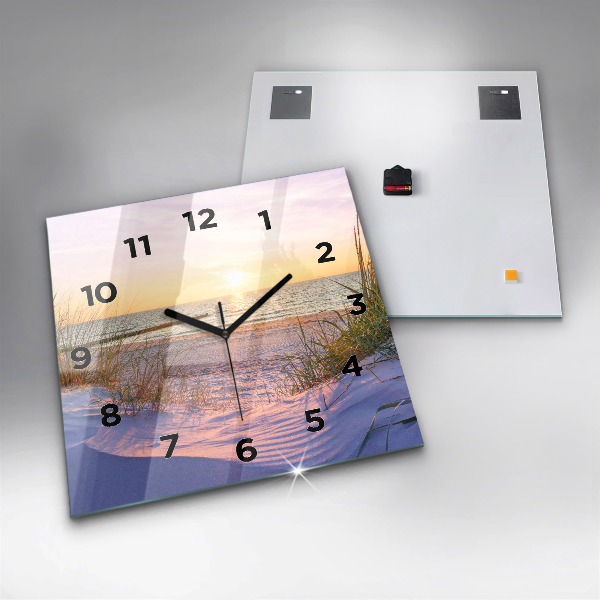 Square glass wall clock Polish Sunny Sea