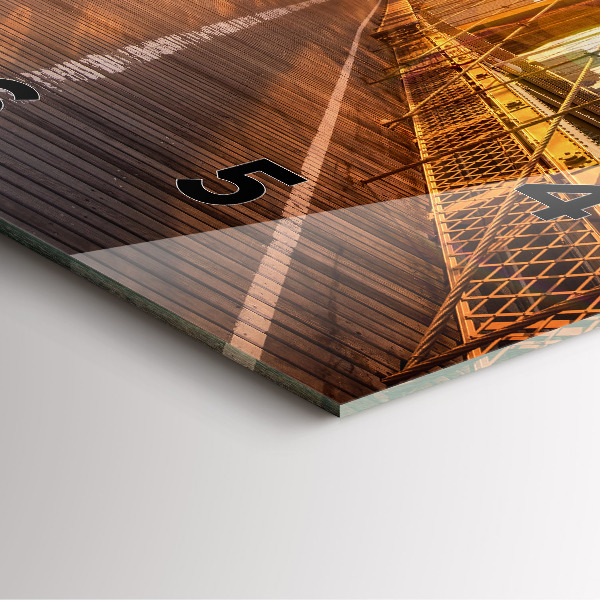 Square glass wall clock Brooklyn Bridge NYC