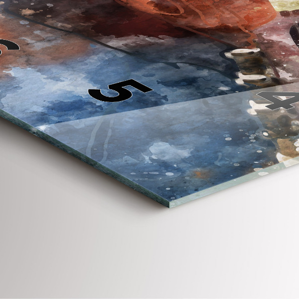 Square glass wall clock Guitar Visualization