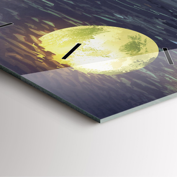 Square glass wall clock Abstraction