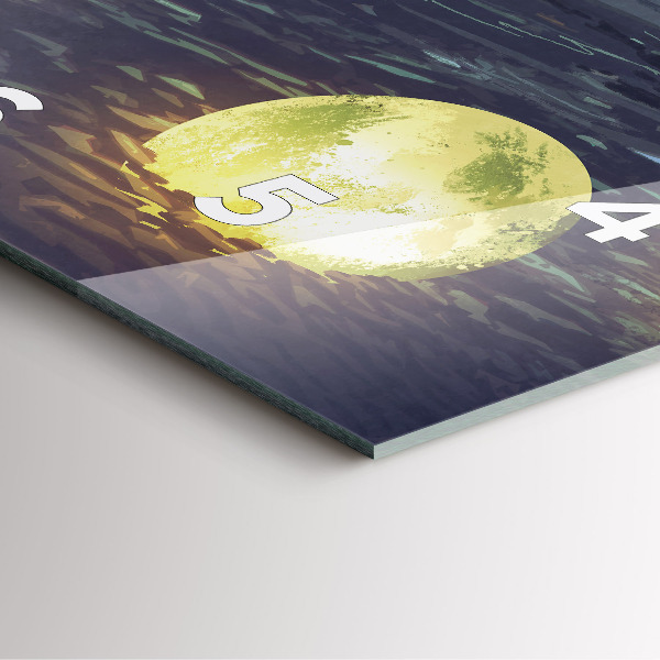 Square glass wall clock Abstraction