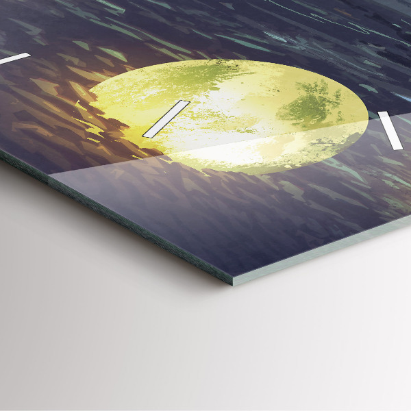 Square glass wall clock Abstraction