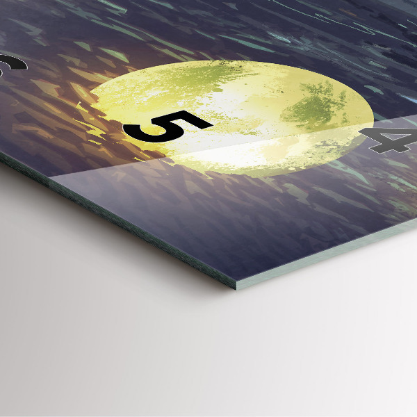 Square glass wall clock Abstraction