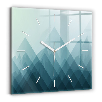 Square glass wall clock Geometric figures