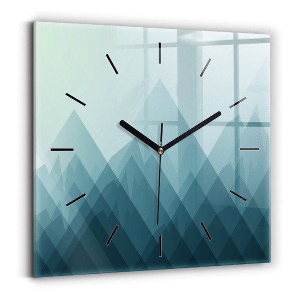 Square glass wall clock Geometric figures
