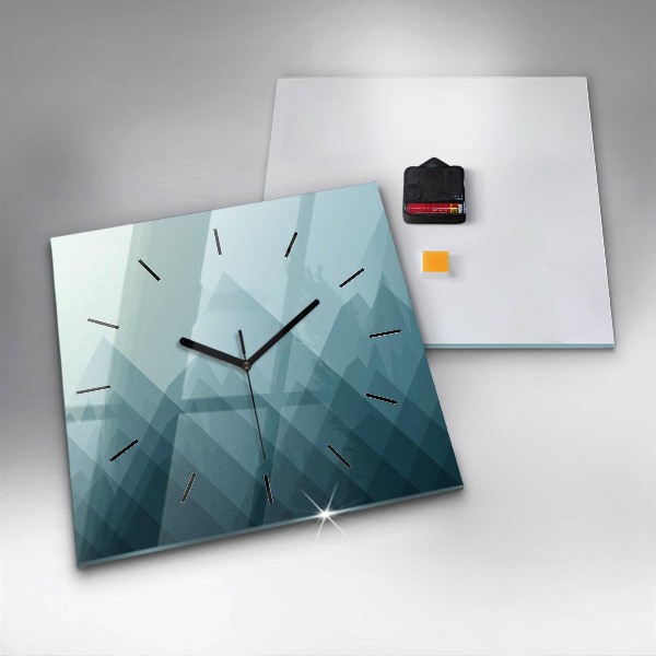 Square glass wall clock Geometric figures