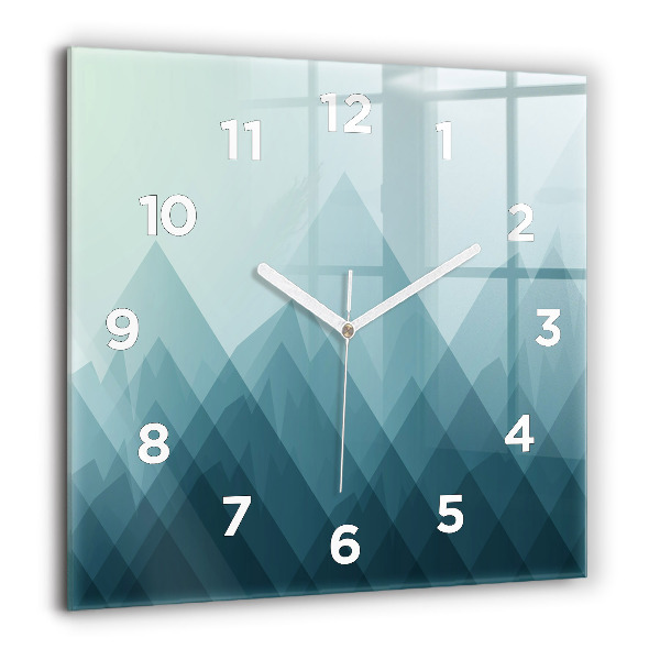 Square glass wall clock Geometric figures