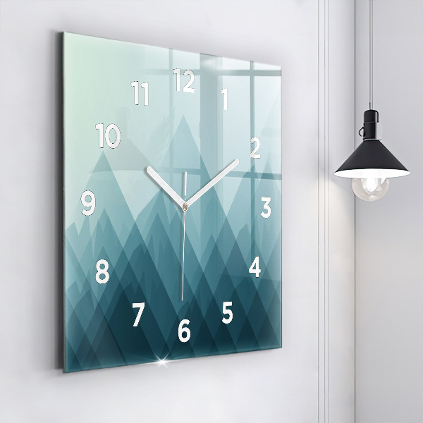 Square glass wall clock Geometric figures