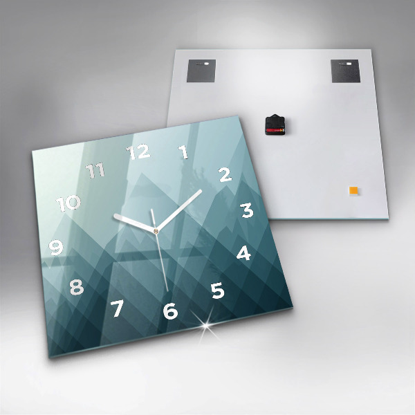 Square glass wall clock Geometric figures