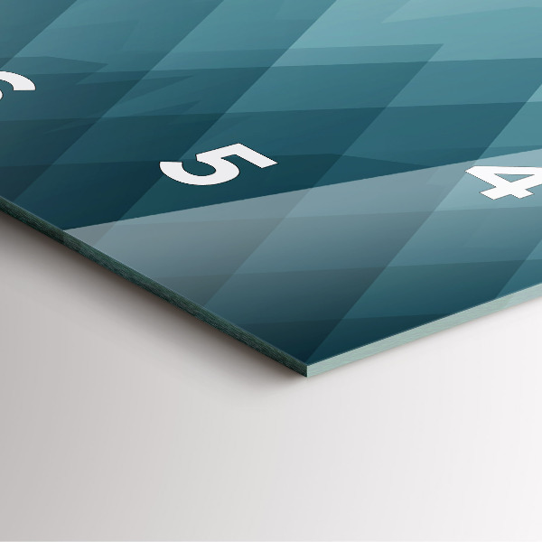 Square glass wall clock Geometric figures