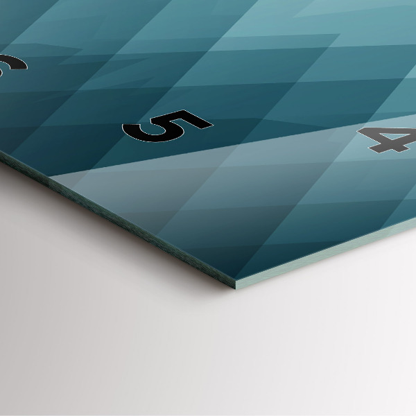 Square glass wall clock Geometric figures