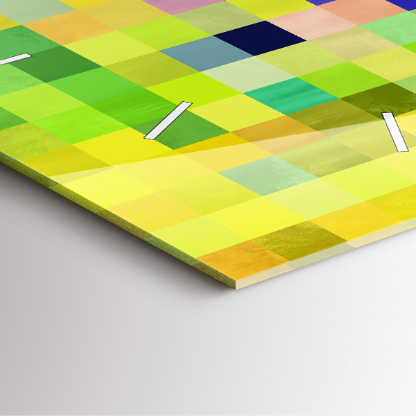 Square glass wall clock Composition of Squares