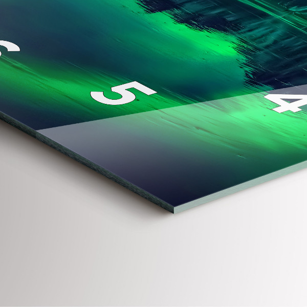 Square glass wall clock Northern lights