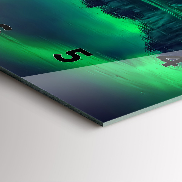 Square glass wall clock Northern lights