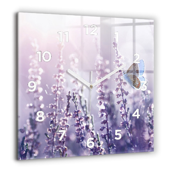 Square glass wall clock Abstraction