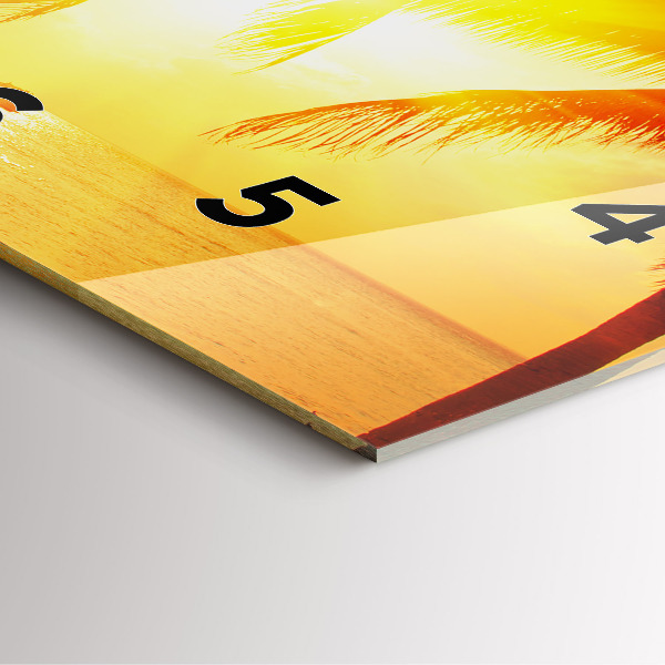 Square glass wall clock Holidays Relaxation Summer