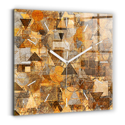 Square glass wall clock Geometric Shapes