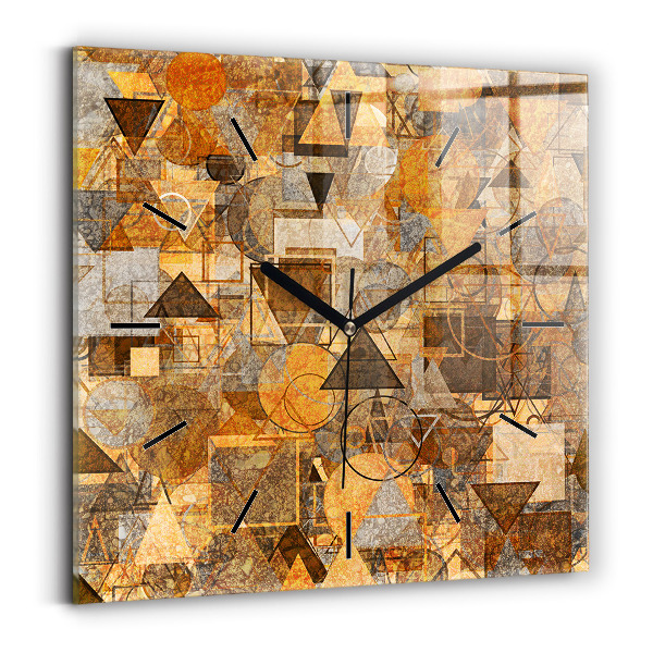 Square glass wall clock Geometric Shapes