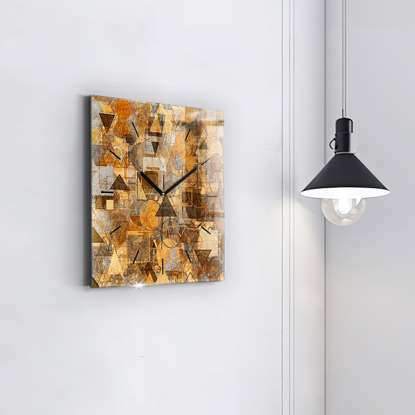 Square glass wall clock Geometric Shapes