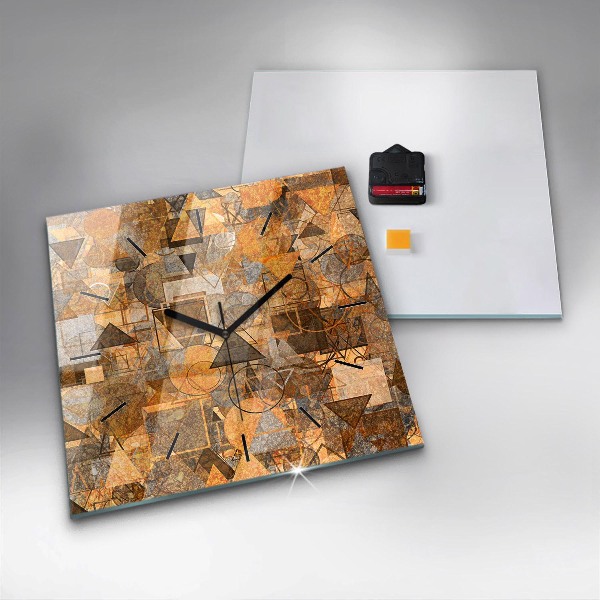 Square glass wall clock Geometric Shapes