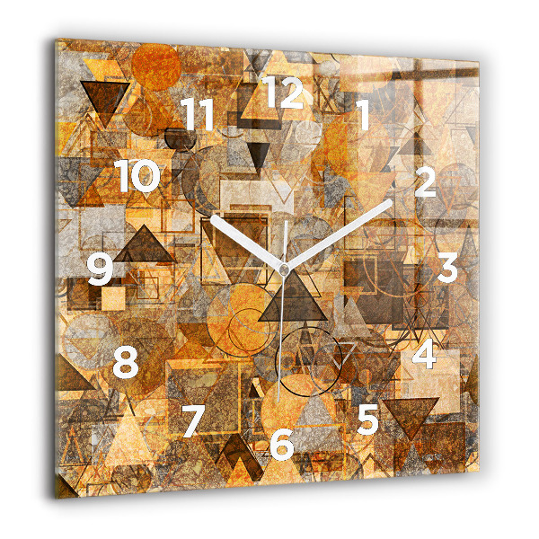 Square glass wall clock Geometric Shapes