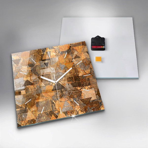 Square glass wall clock Geometric Shapes