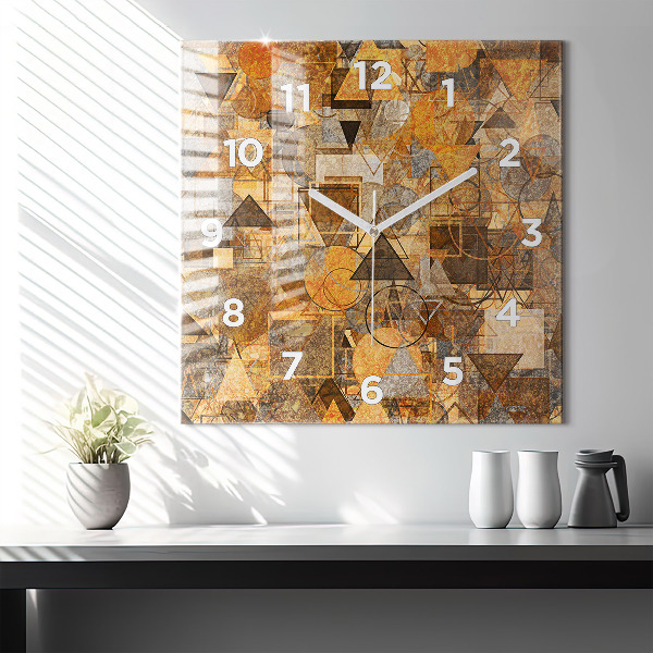 Square glass wall clock Geometric Shapes