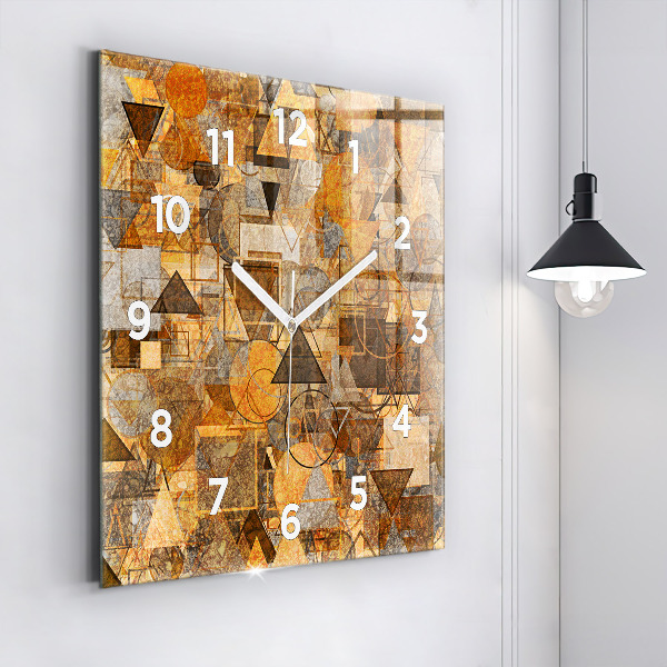 Square glass wall clock Geometric Shapes