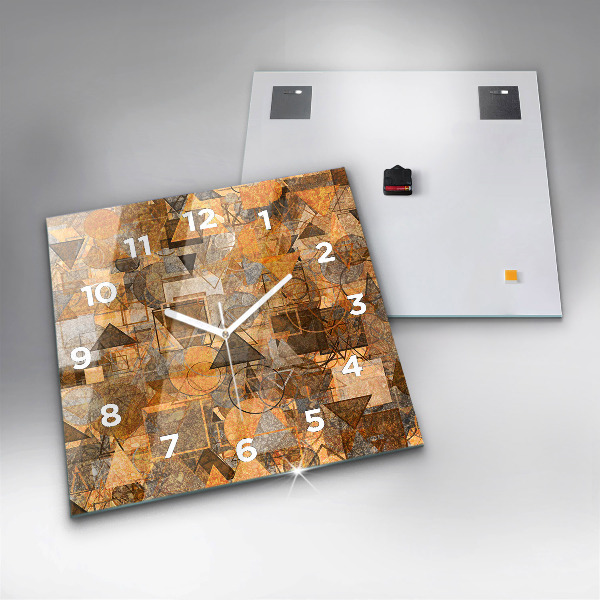 Square glass wall clock Geometric Shapes