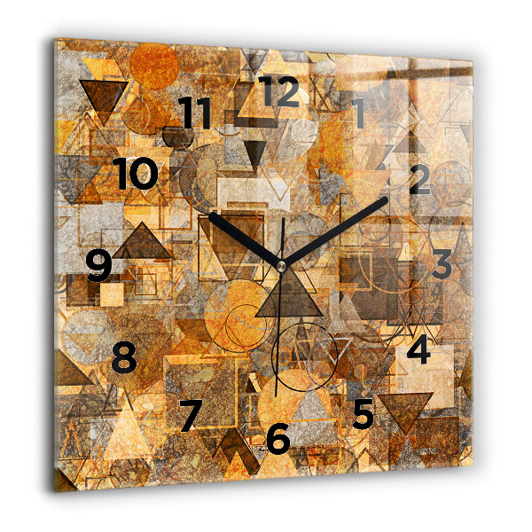 Square glass wall clock Geometric Shapes