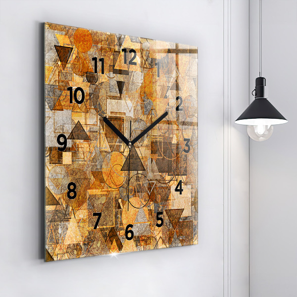 Square glass wall clock Geometric Shapes