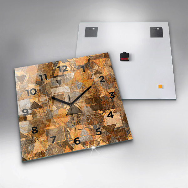 Square glass wall clock Geometric Shapes