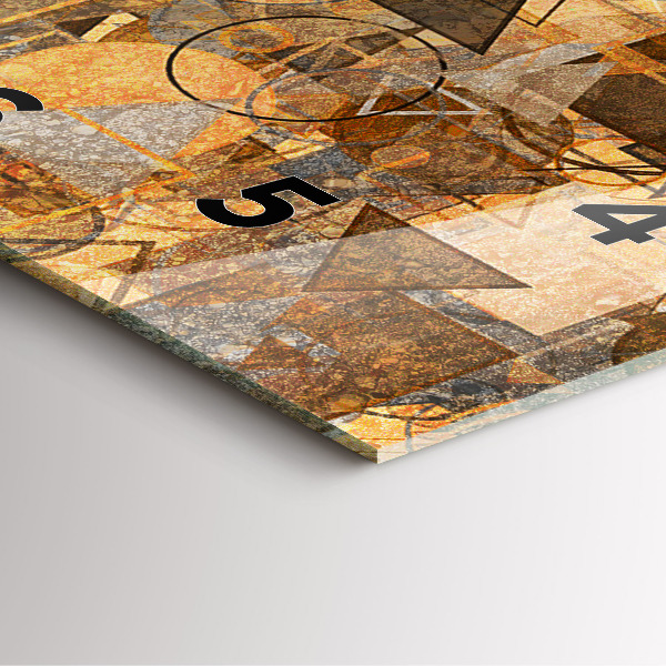 Square glass wall clock Geometric Shapes