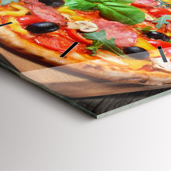 Square glass wall clock The Culinary Heart of Italy