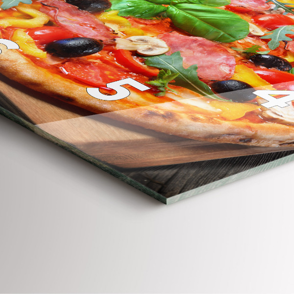 Square glass wall clock The Culinary Heart of Italy