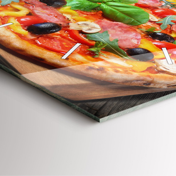 Square glass wall clock The Culinary Heart of Italy