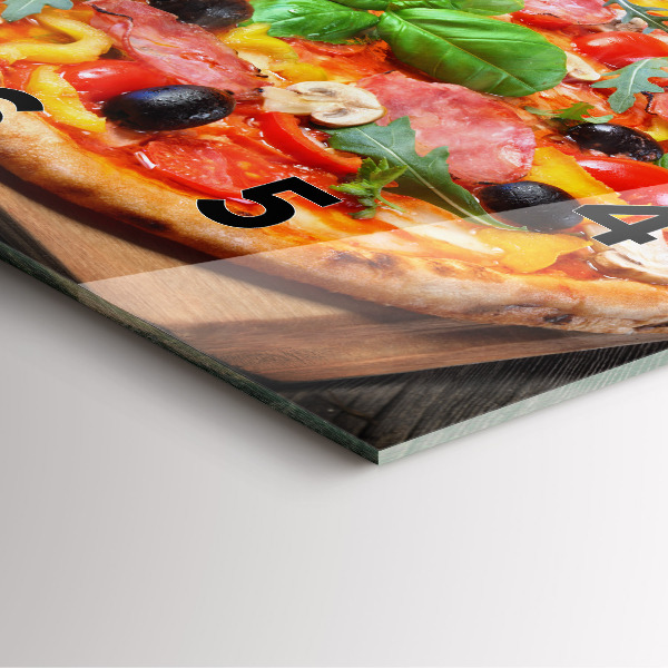 Square glass wall clock The Culinary Heart of Italy