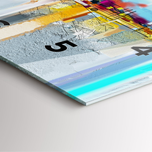 Square glass wall clock Abstract oil landscape