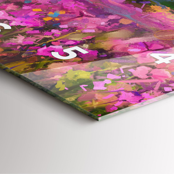 Square glass wall clock Meadow in the sunset