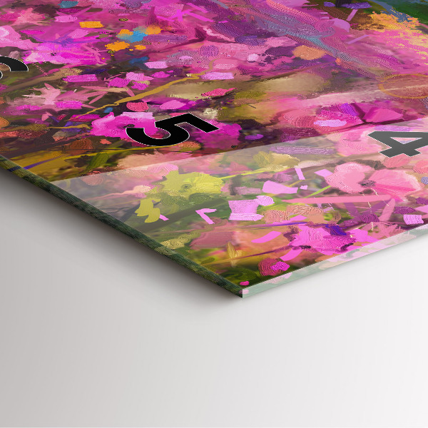 Square glass wall clock Meadow in the sunset