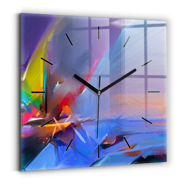 Square glass wall clock Seascape