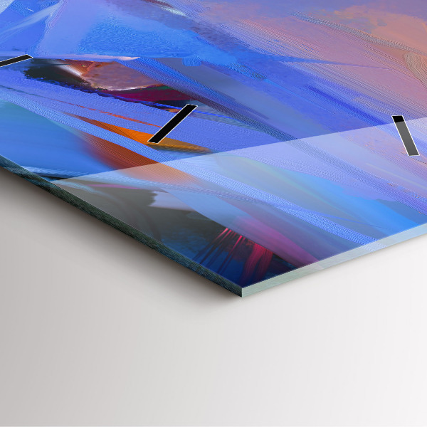 Square glass wall clock Seascape