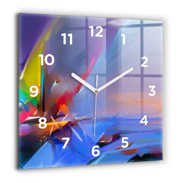 Square glass wall clock Seascape