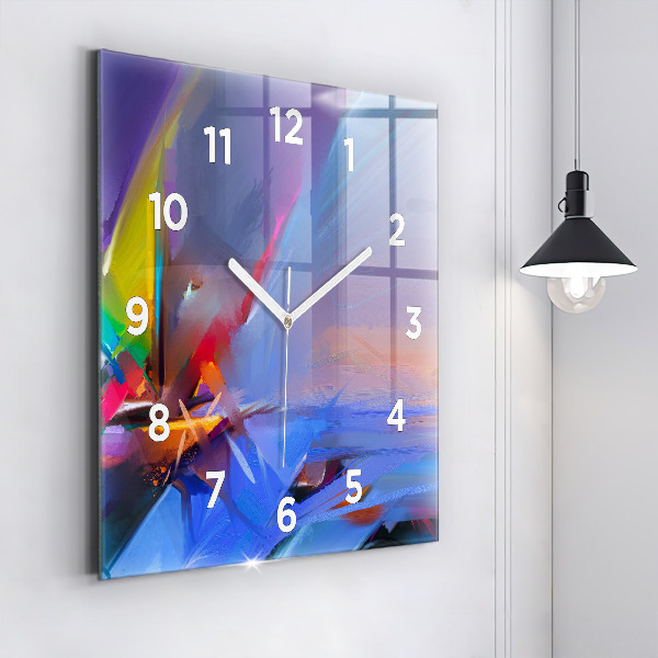 Square glass wall clock Seascape