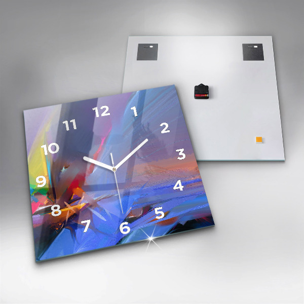 Square glass wall clock Seascape