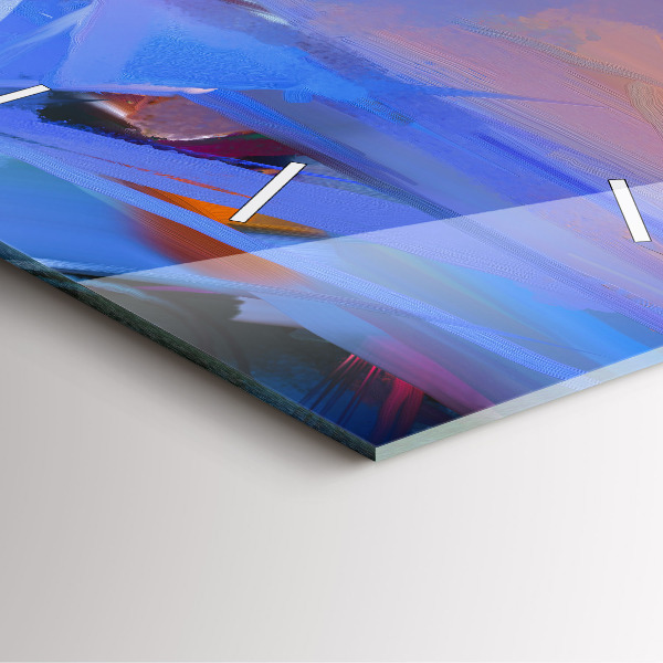 Square glass wall clock Seascape