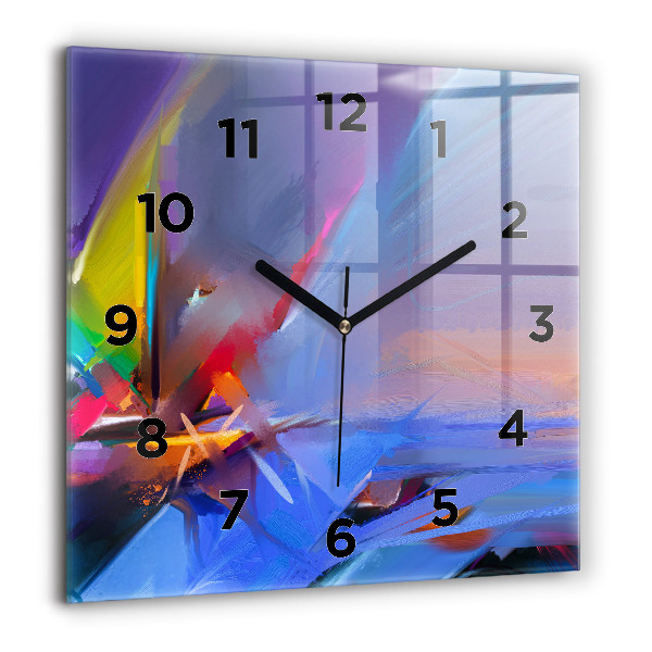 Square glass wall clock Seascape