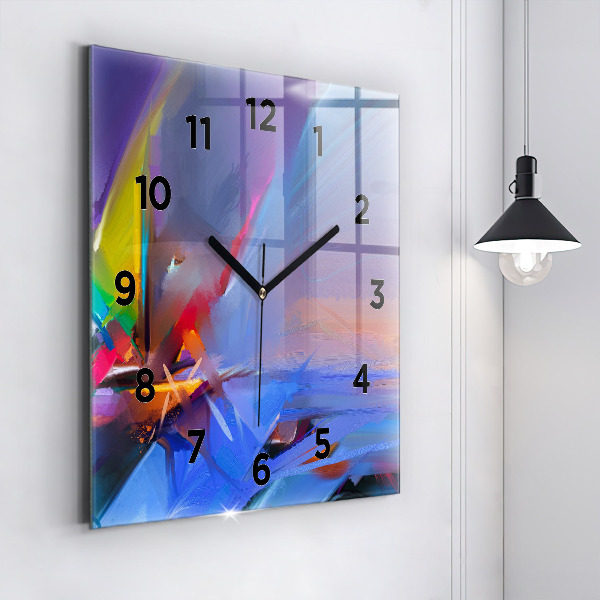 Square glass wall clock Seascape