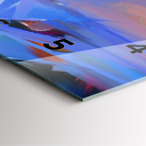 Square glass wall clock Seascape